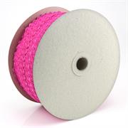 FEATHER EYELET LACE, 200M X 37MM PLAIN - HOT PINK